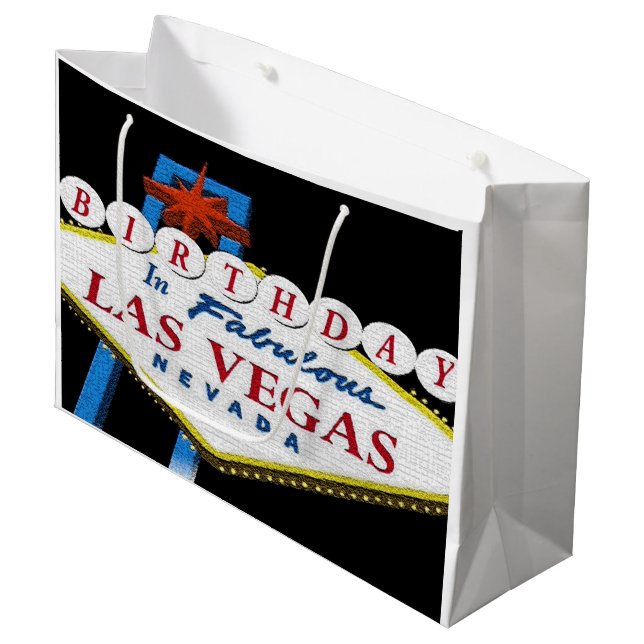Sacola Para Presentes Grande ANIVERSÁRIO EM LAS VEGAS Gift Bag (Frente inclinada)
