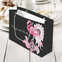 Aniversário Fantasioso Moderno Flamingo Rosa Preto