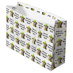 Sacola Para Presentes Grande Aniversário Feliz Personalizado (Adicionar Nome) P