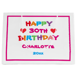 Sacola Para Presentes Grande Aniversário Legal Qualquer Nome Personalizado Idad