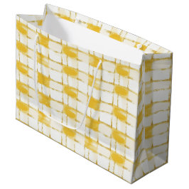 Sacola Para Presentes Grande Aniversário Listras Xadrez Branco Amarelo
