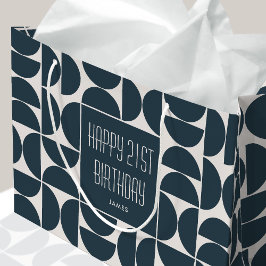 Sacola Para Presentes Grande Aniversário Moderno do Século médio Retro 21 ruas 