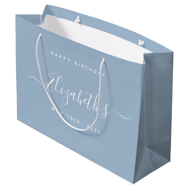 Sacola Para Presentes Grande Aniversário Personalizado (Verso inclinado)