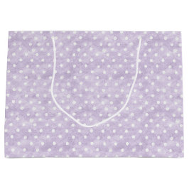 Sacola Para Presentes Grande Aniversário Pontos Polka Lavanda Branco