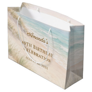 Sacola Para Presentes Grande Aniversário praia costeira