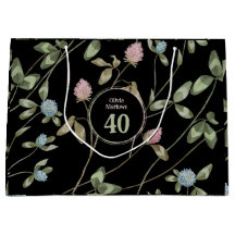 Aniversário Romântico Preto Rosa Trevo Floral 