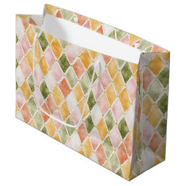 Sacola Para Presentes Grande Aniversário Rosa Bege Laranja Verde Amarelo