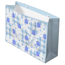 Sacola Para Presentes Grande Aniversário Temático Azul