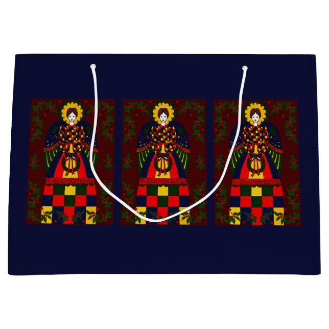 Sacola Para Presentes Grande Anjo de Natal do País (Frente)