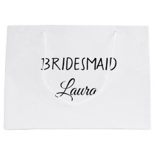 Sacola Para Presentes Grande Ano de presente de bridesmaid de nome de adição 