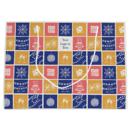 Sacola Para Presentes Grande Ano Novo Colorido Desenhado à Mão Moderno Personal