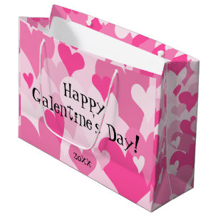 Sacola Para Presentes Grande Ano Personalizado corta o Dia de Galentine
