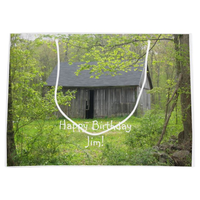 Sacola Para Presentes Grande Antigo Barn Birthday (Frente)