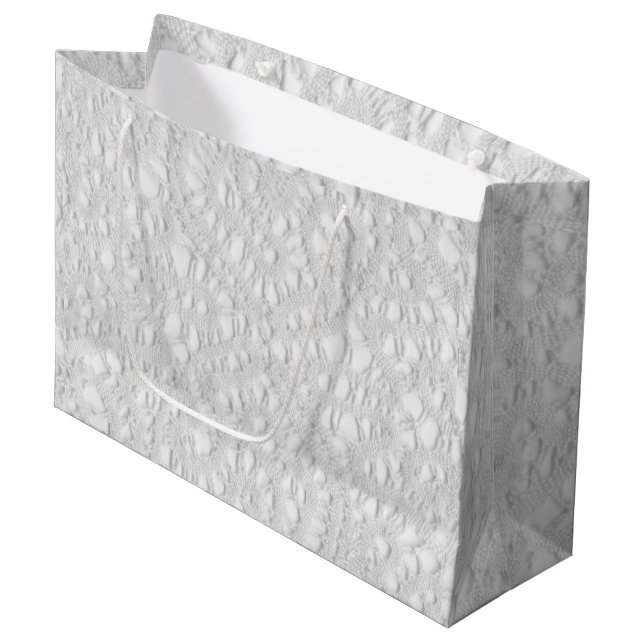 Sacola Para Presentes Grande Antiguidade Lacy Doily (Frente inclinada)