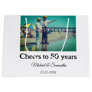 Sacola Para Presentes Grande aplausos para o aniversário de 50 anos adicionar n