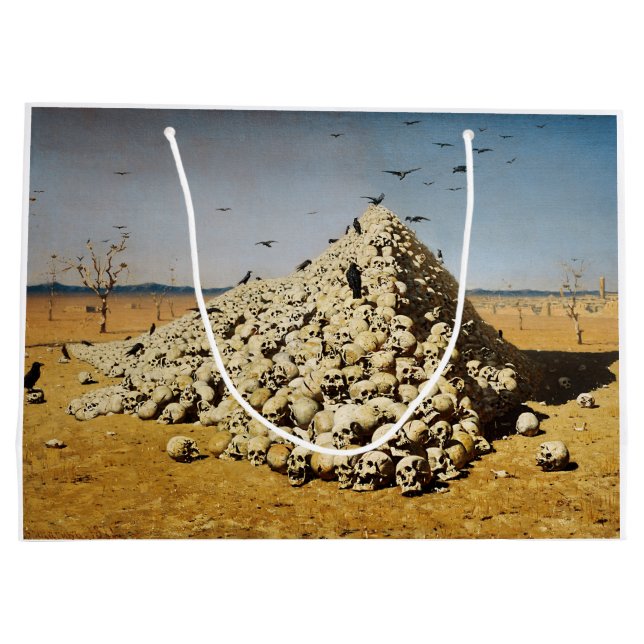 Sacola Para Presentes Grande Apoteose da Guerra (morte e destruição) (crânios) (Verso)