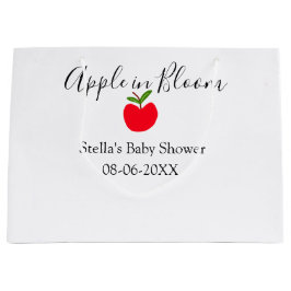 Sacola Para Presentes Grande Apple in bloom baby shower red apple name date 