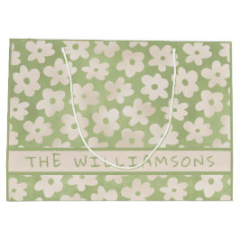 Sacola Para Presentes Grande Aquarela Daisy Personalizado Feliz Páscoa