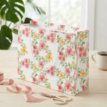 Aquarela de Flor Silvestre Laranja Rosa Verde
