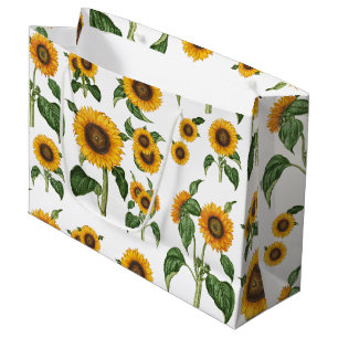 Sacola Para Presentes Grande Aquarela Flores suntuárias Folhagem botânica Verde