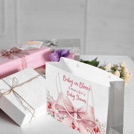 Sacola Para Presentes Grande Arco Baby in Bloom rosa florals Chá de fraldas