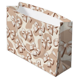 Sacola Para Presentes Grande Arco branco chic e Impressão de vaca beige no Dia