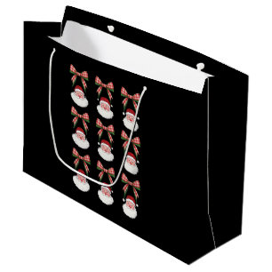 Sacola Para Presentes Grande Arco de Coquete Natal Papai Noel Vintage Natal Ret
