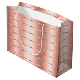 Sacola Para Presentes Grande Arco de Fita Rose Gold para Chá de Noiva