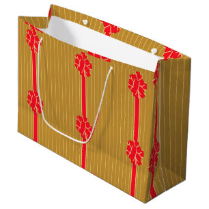 Sacola Para Presentes Grande Arco Dourado e vermelho