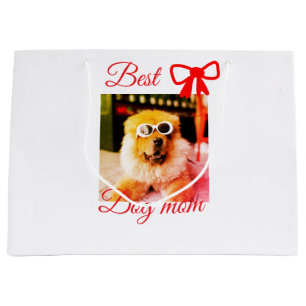 Sacola Para Presentes Grande Arco vermelho melhor cachorro mãe pai foto nome do