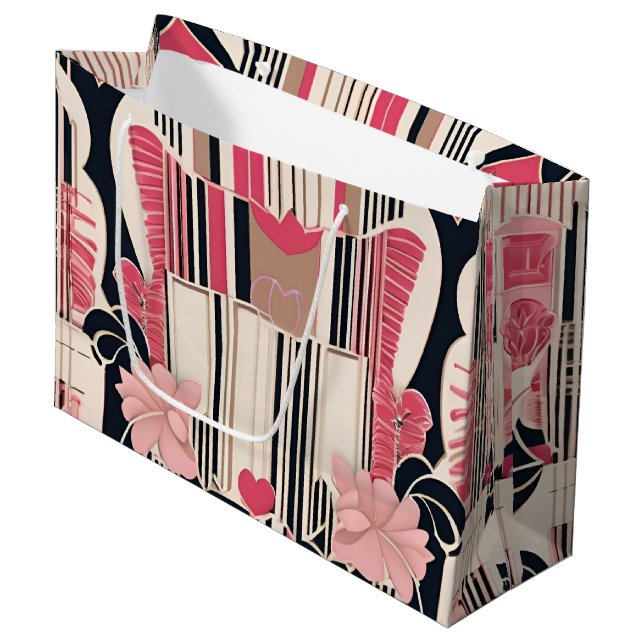 Sacola Para Presentes Grande Art Deco Love Wraping Paper (Frente inclinada)