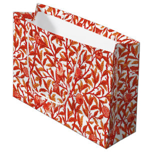 Sacola Para Presentes Grande Art Nouveau Bird & Pomegranate, Mandarin Orange