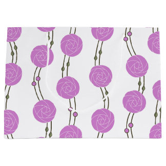Sacola Para Presentes Grande Art Nouveau Mackintosh Rose Stripes Pink