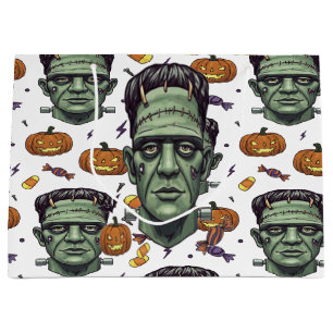 Sacola Para Presentes Grande Arte de Halloween do Monstro do Spooky Frankenstei