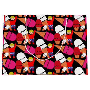Sacola Para Presentes Grande Arte de Sorvete Retro Vintage