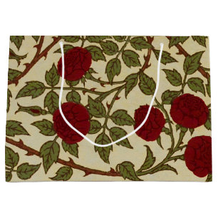 Sacola Para Presentes Grande Arte Floral da Rosa Vermelha Rosamund Vintage de W