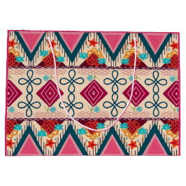 Sacola Para Presentes Grande Arte Folclórica Boho