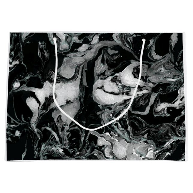 Sacola Para Presentes Grande Arte líquida da pintura da textura de mármore (Frente)
