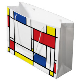 Sacola Para Presentes Grande Arte Moderna De Stijl Geométrica Minimalista Mondr