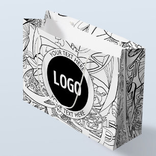Sacola Para Presentes Grande Arte Original Moderna e Seu Logotipo