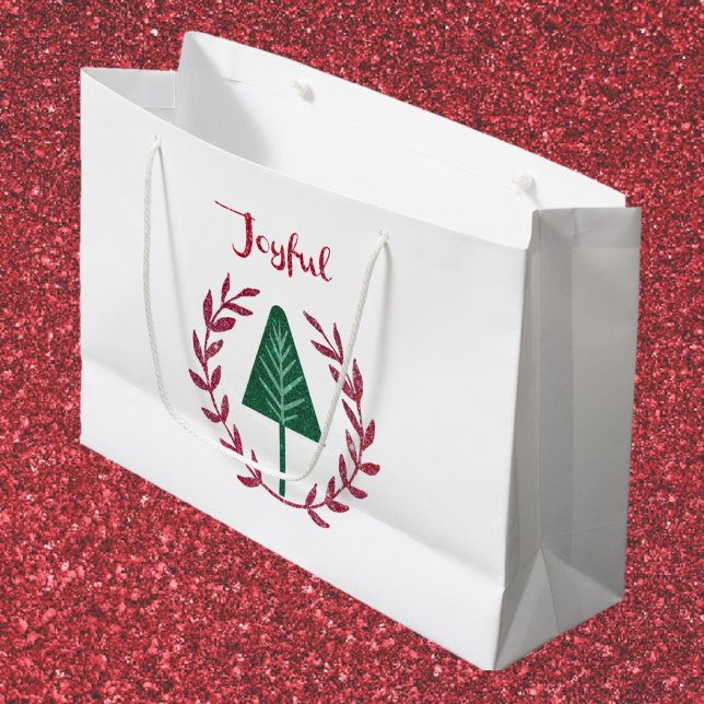 Sacola Para Presentes Grande Árvore de Natal Festiva e Férrea (Criador carregado)