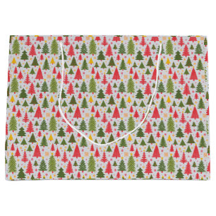 Sacola Para Presentes Grande Árvore de Natal Multicolor