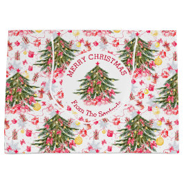 Sacola Para Presentes Grande Árvore de Natal personalizada