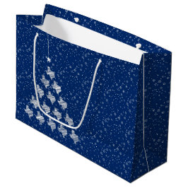 Sacola Para Presentes Grande Árvore de Natal Texas Escrivável com Bandeira Azul