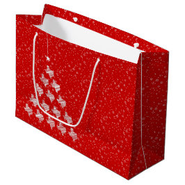 Sacola Para Presentes Grande Árvore de Natal Texas Escrivável Vermelha - Grande