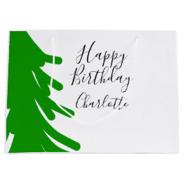 Sacola Para Presentes Grande Árvore de Natal verde feliz aniversário Dezembro i
