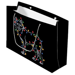 Sacola Para Presentes Grande Árvore do Lobo Natal Xmas Pet Animal Amante do Lob