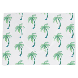 Sacola Para Presentes Grande Árvore Palm de Watercolor