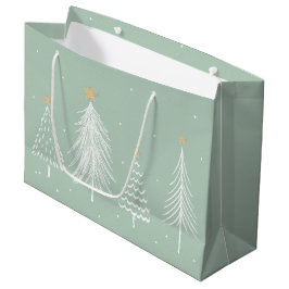 Sacola Para Presentes Grande Árvores de Natal