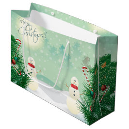 Sacola Para Presentes Grande Árvores de Natal e Neves